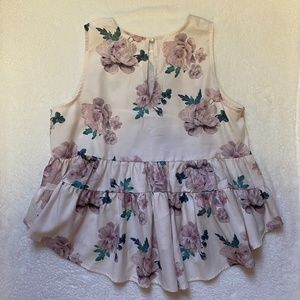 Floral Peplum Chiffon Top
